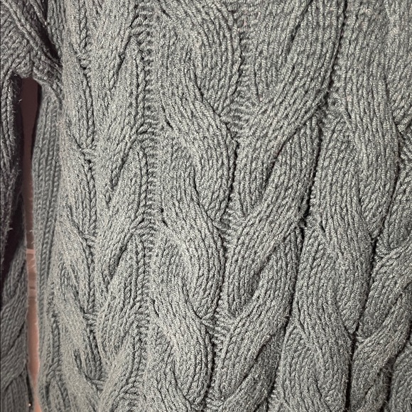 LOFT V-Neck Cable Knit Sweater - Deep Green - Picture 5 of 9